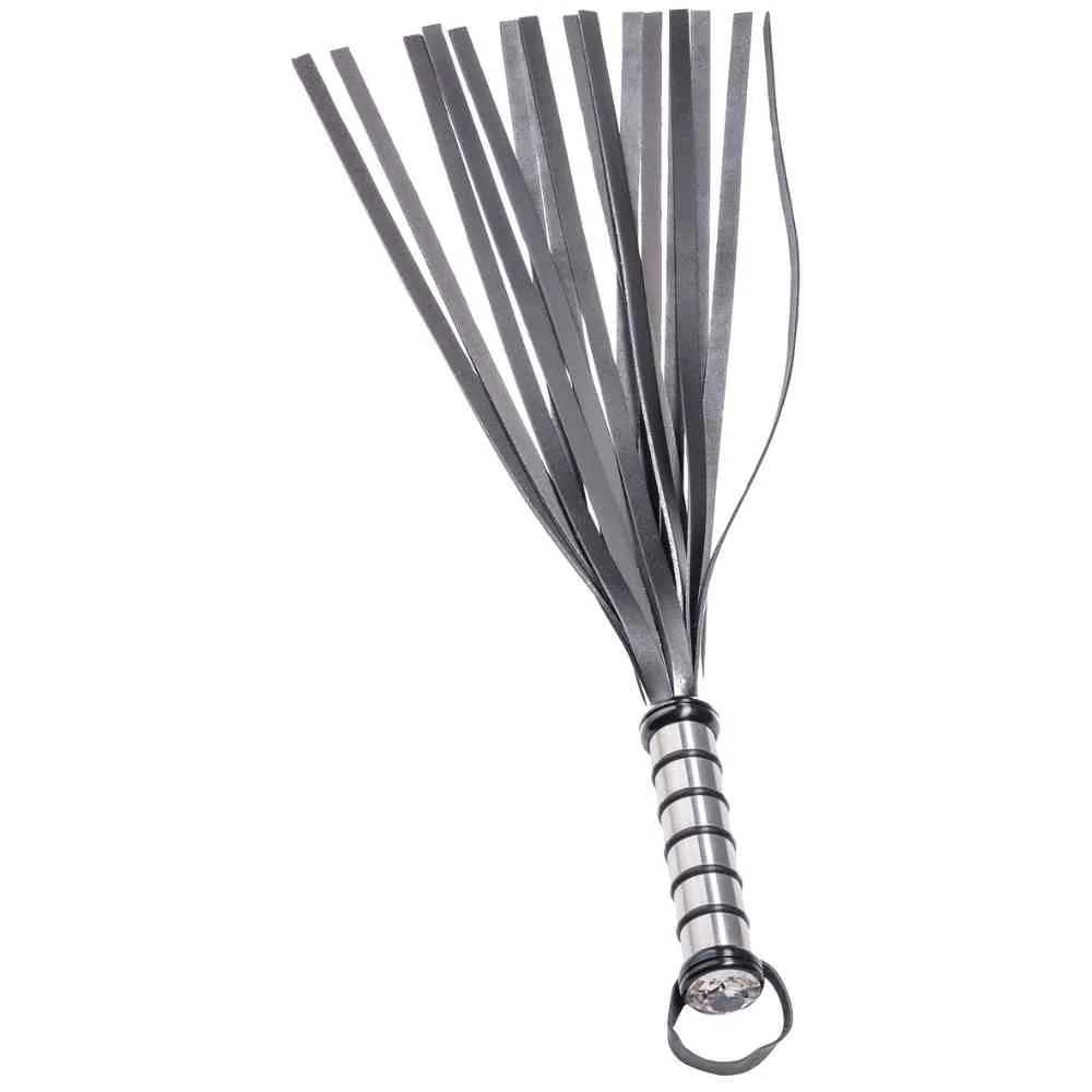Leder Peitsche mit Alu-Griff