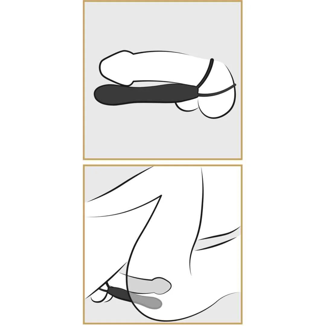 Analdildo mit Penis- und Hodenring 