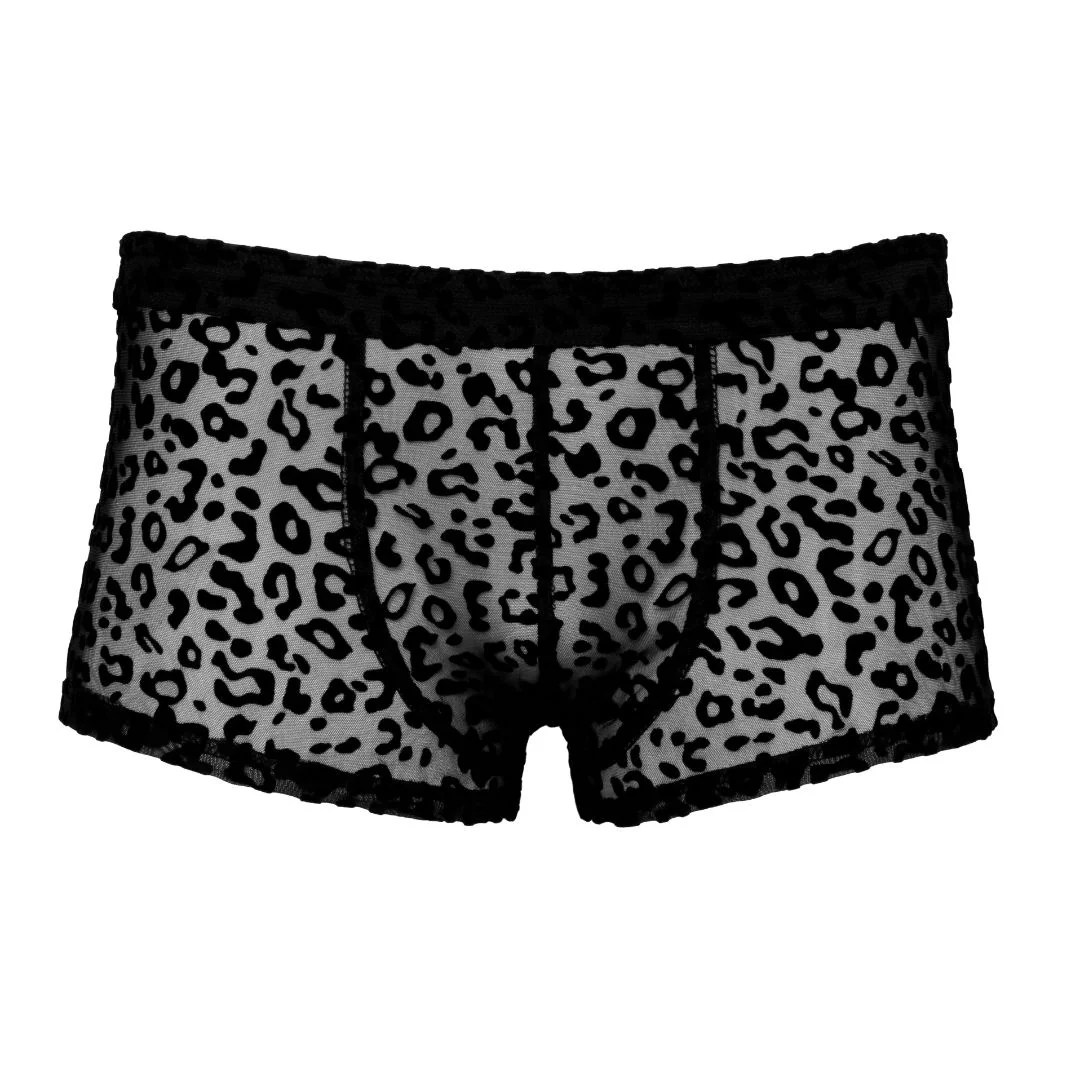 Pants aus Powernet mit Leo-Samtflockprint