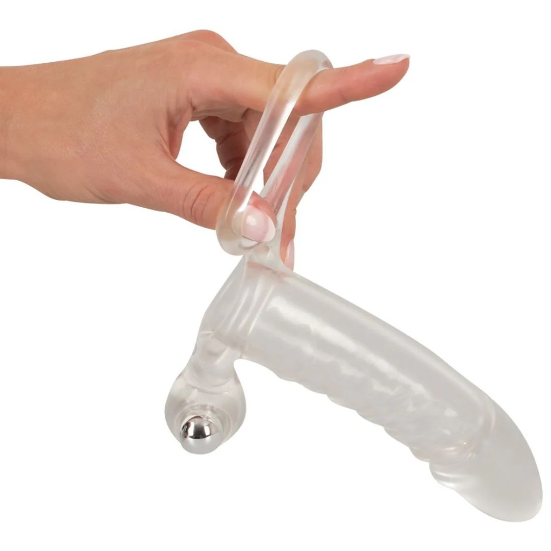 Penishülle „Vibrating Sleeve“ mit Vibration und Hodenring