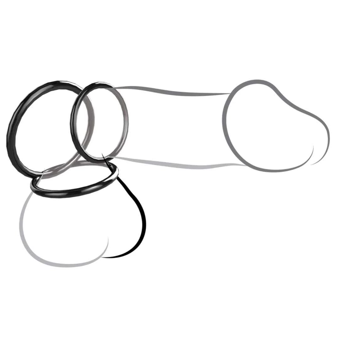 Silikon Penisringe, 3-er Set