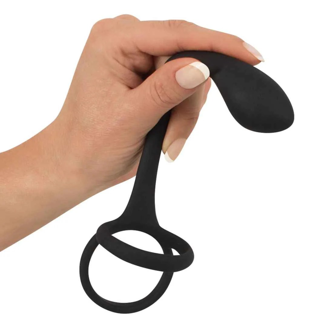 Penis- und Hodenring mit Analplug