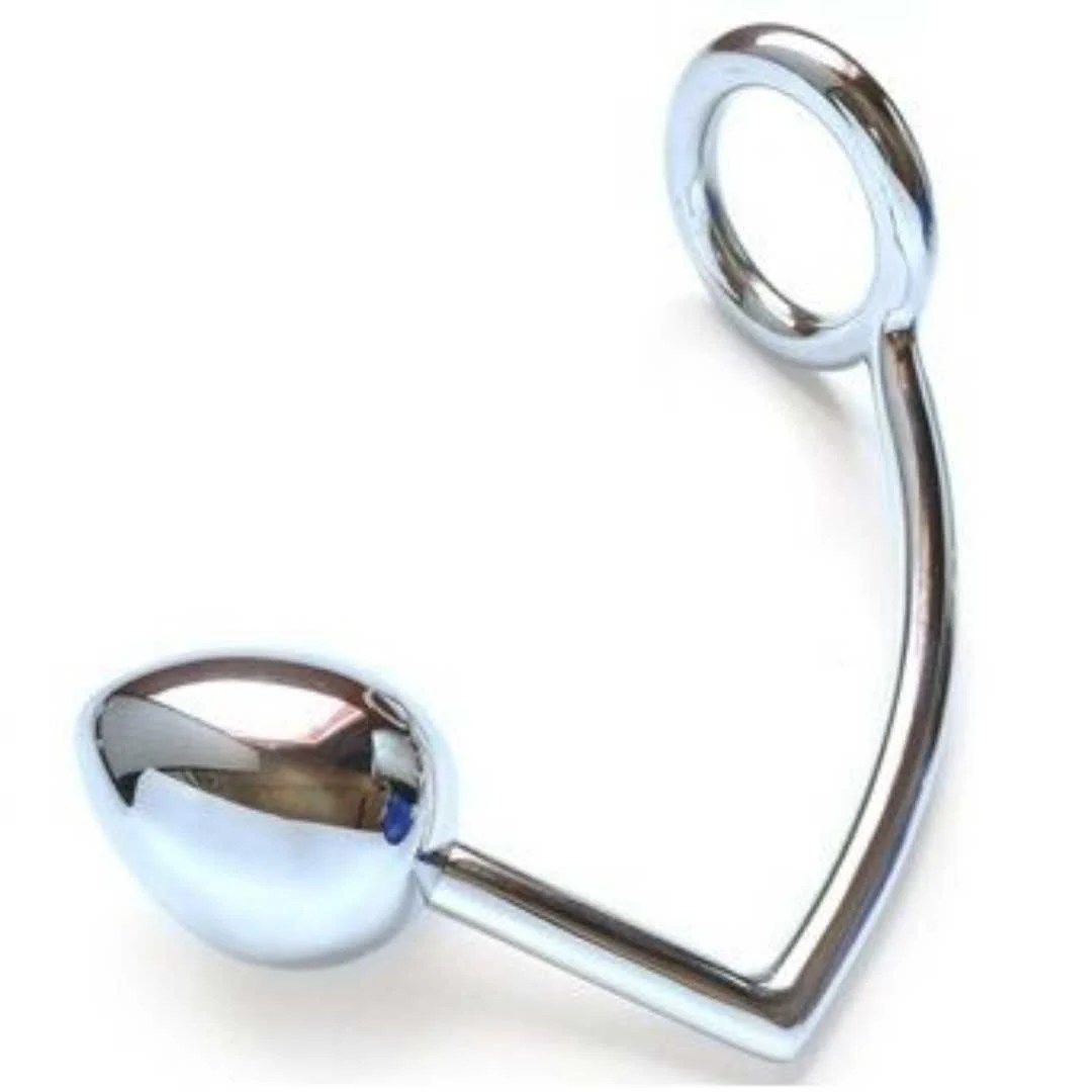 Metall Penisring mit Analplug