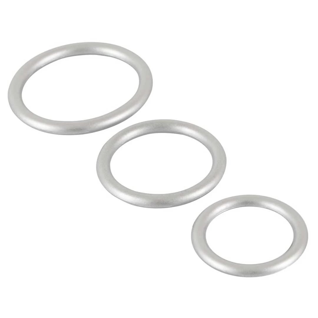 3-teiliges Penisring-Set „Metallic Silicone Cock Ring Set“