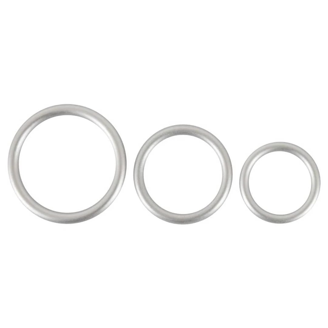 3-teiliges Penisring-Set „Metallic Silicone Cock Ring Set“