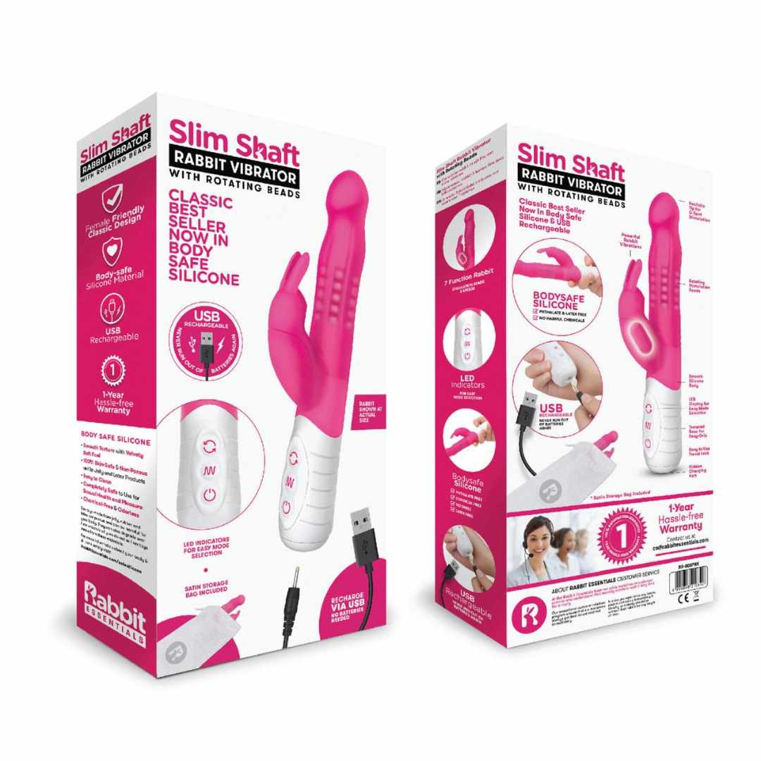 Rabbitvibrator „Slim shaft with rotating beads“