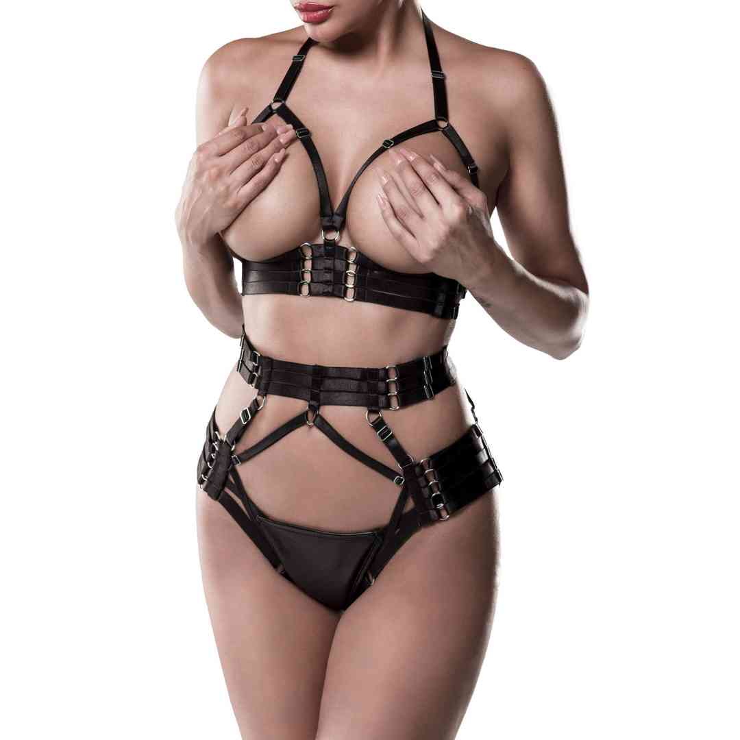 Harness-Set mit BH Ouvert und String