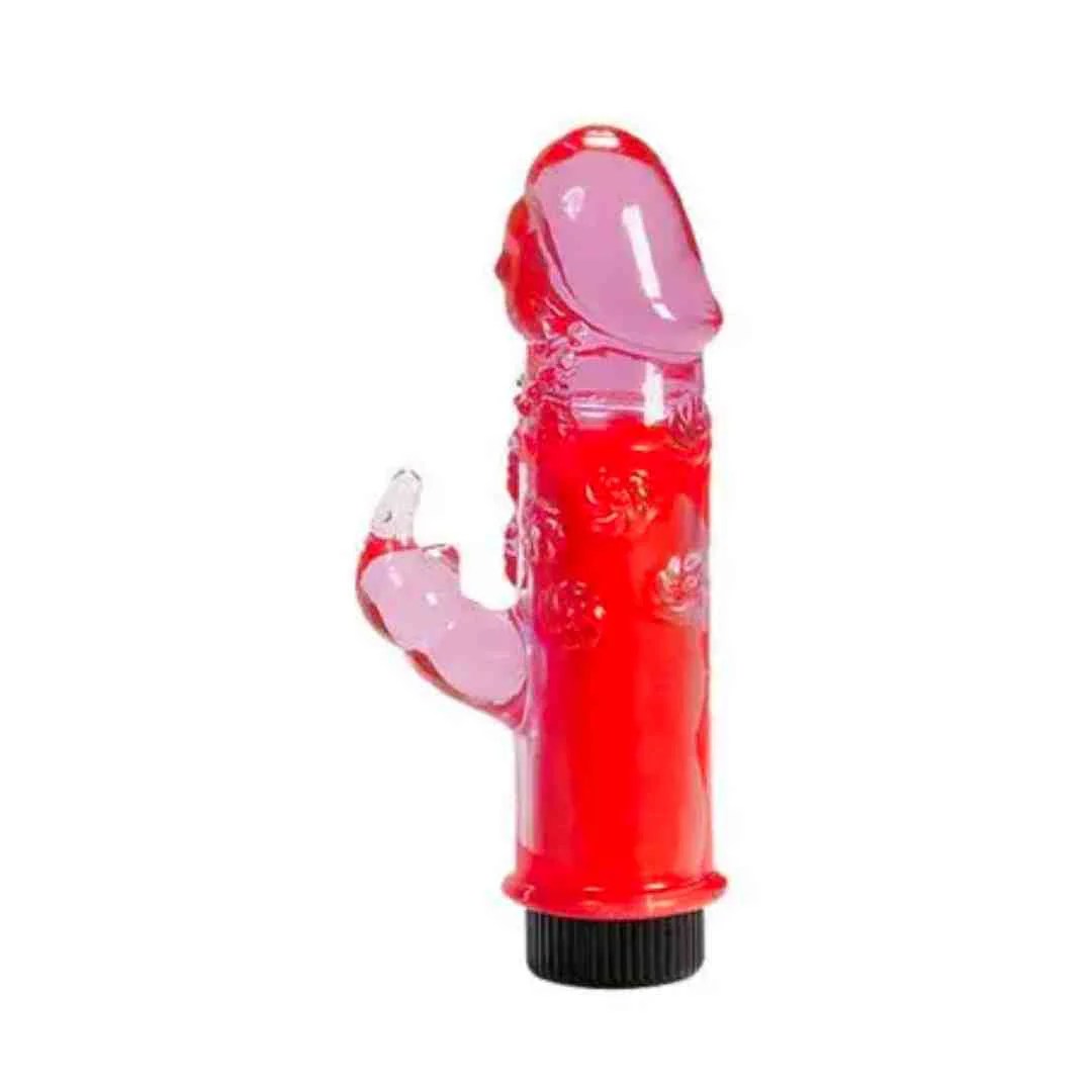 Mini-Rabbitvibrator mit Klitorisreizer