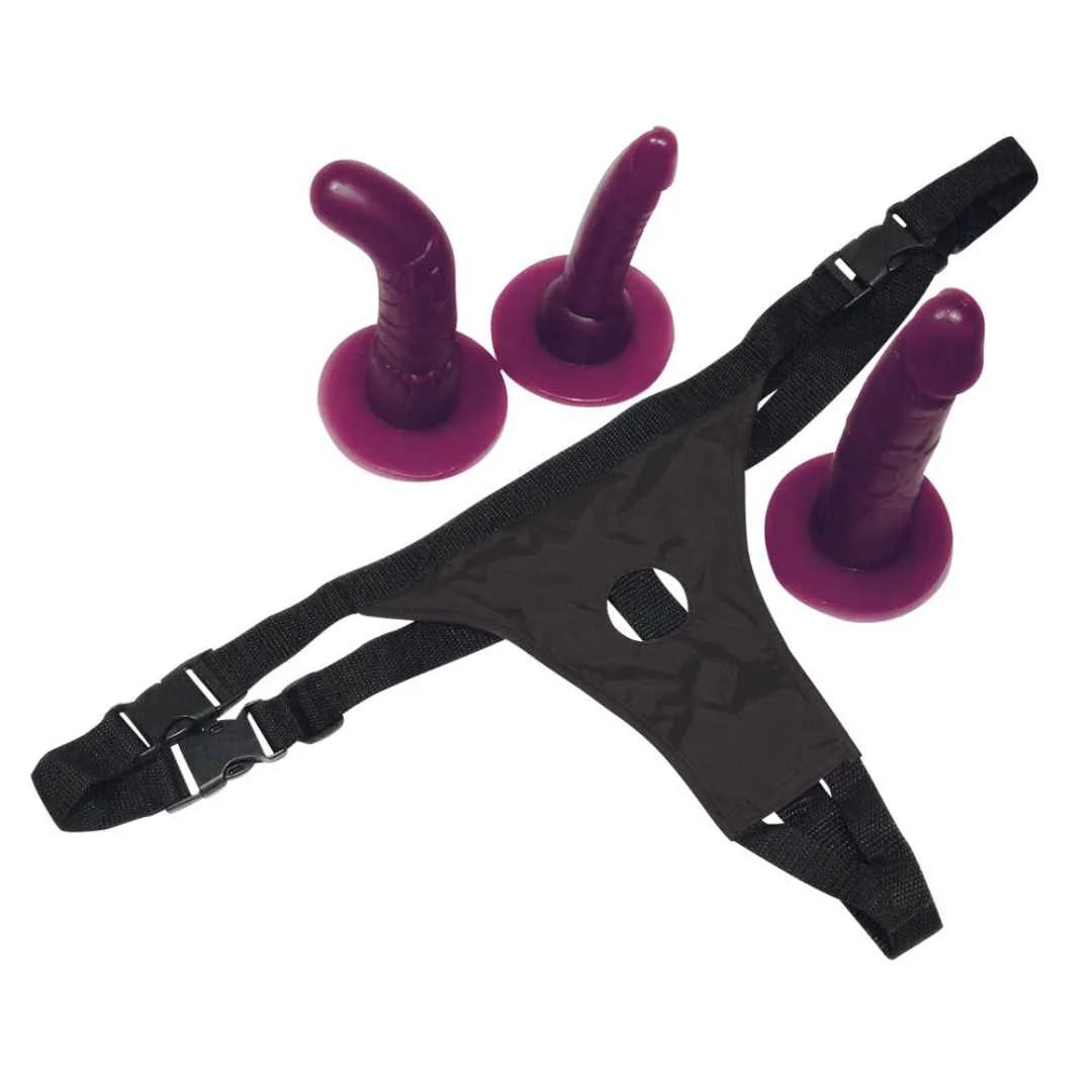 Strap-On Set mit 3 Dildos
