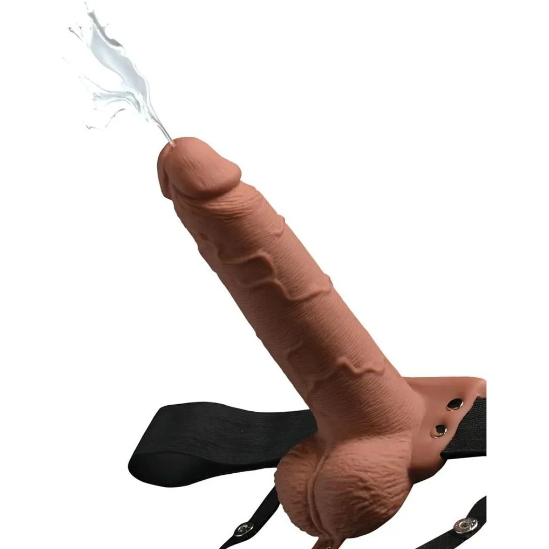 Umschnalldildo mit Spritzfunktion