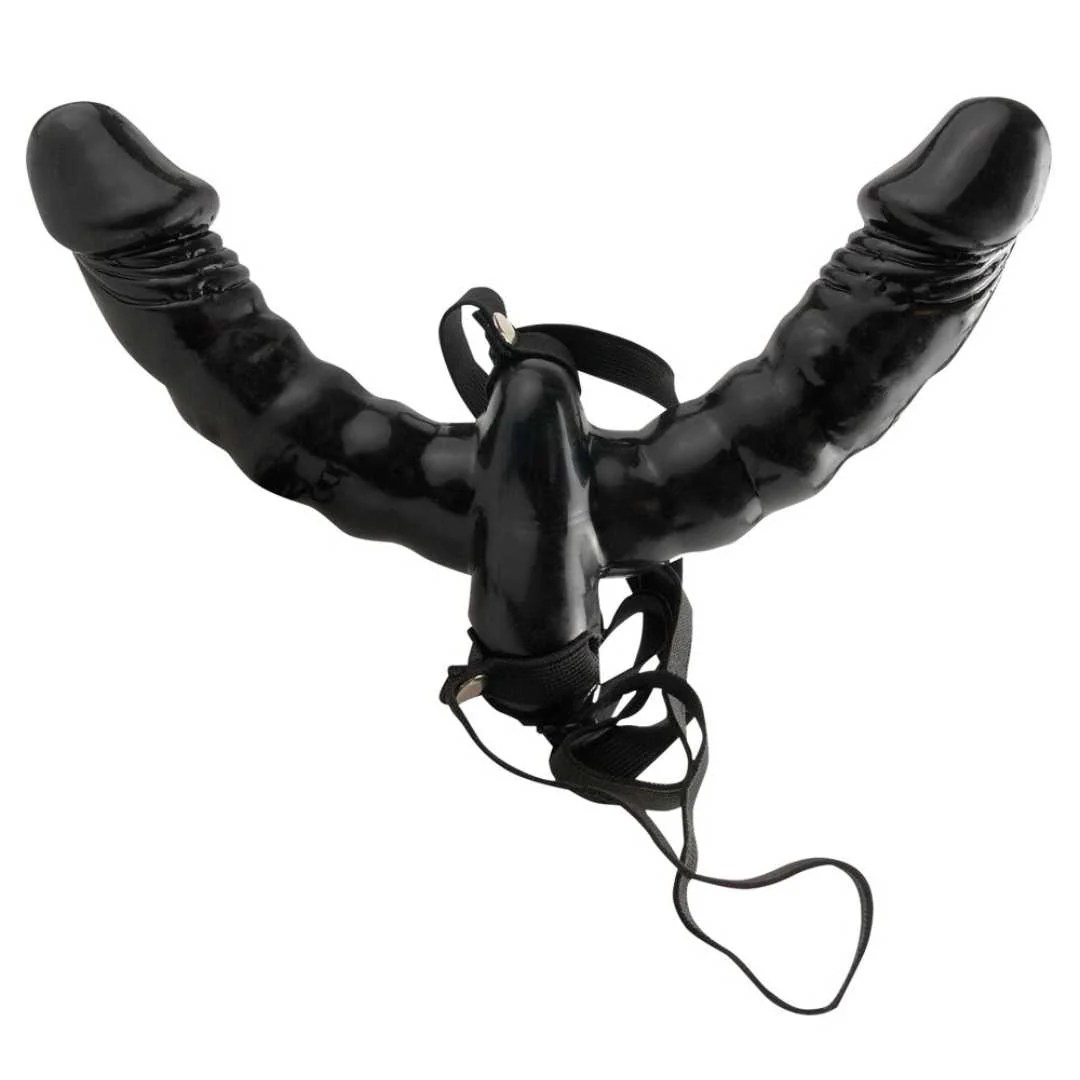Umschnalldildo „Vibrating Double Delight Strap-On“