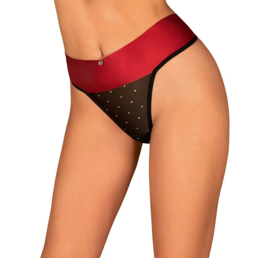 High-Waist String „Tienesy“ mit Satin-Bindeschleife hinten