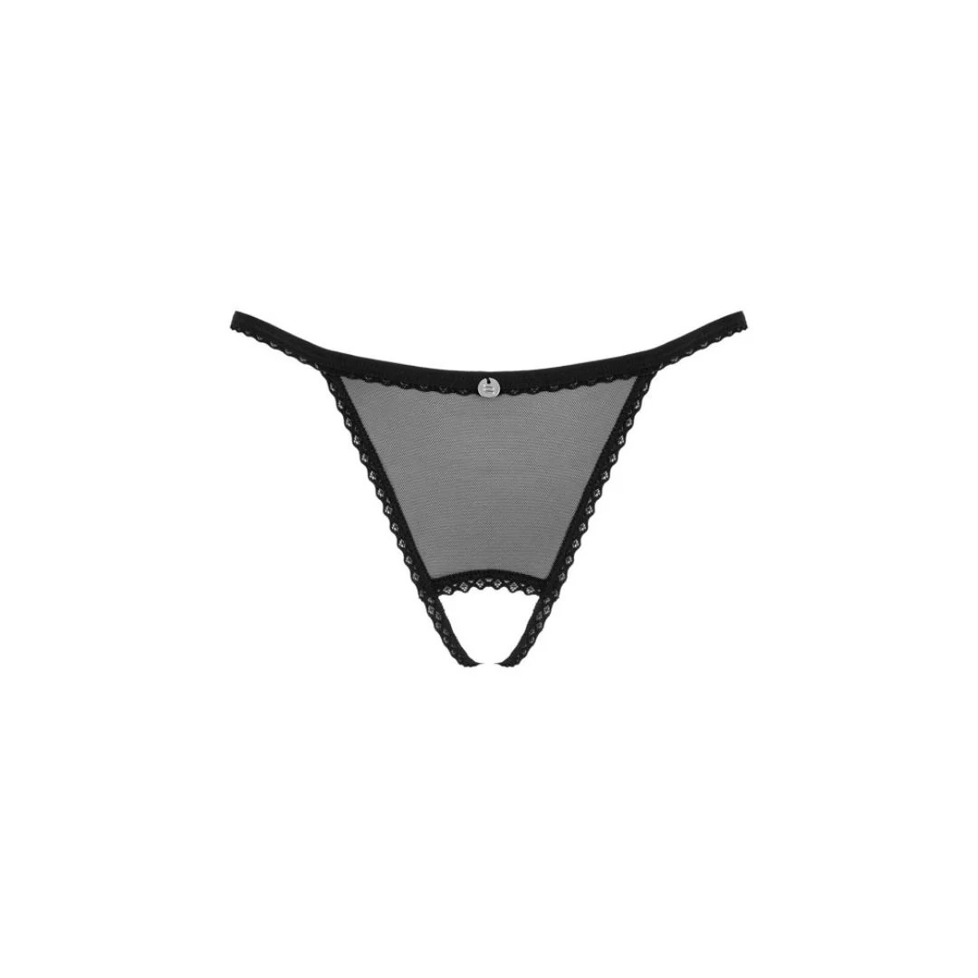 String ouvert „Celia Noir“ aus Stretchtüll
