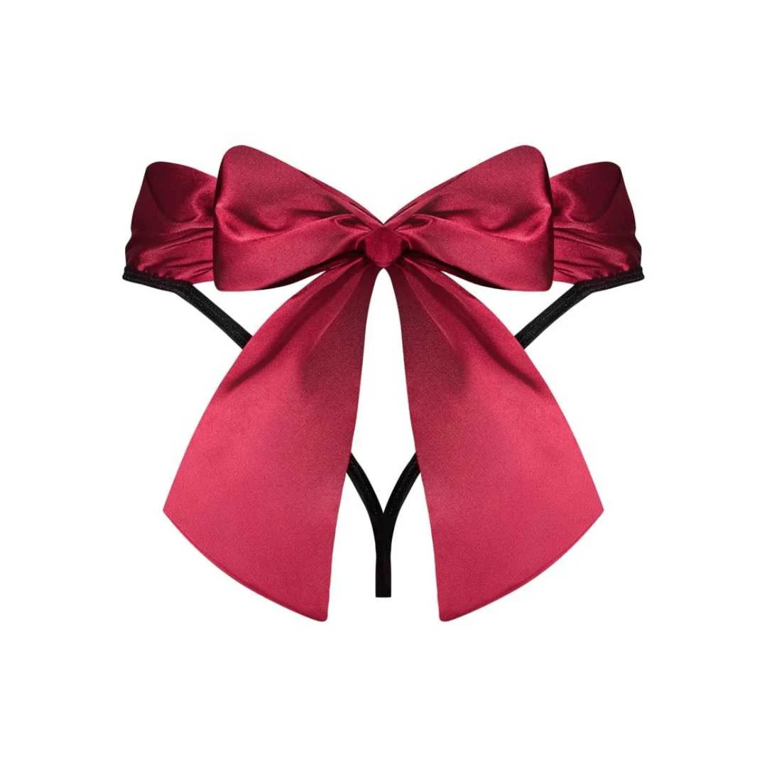 High-Waist String „Tienesy“ mit Satin-Bindeschleife hinten