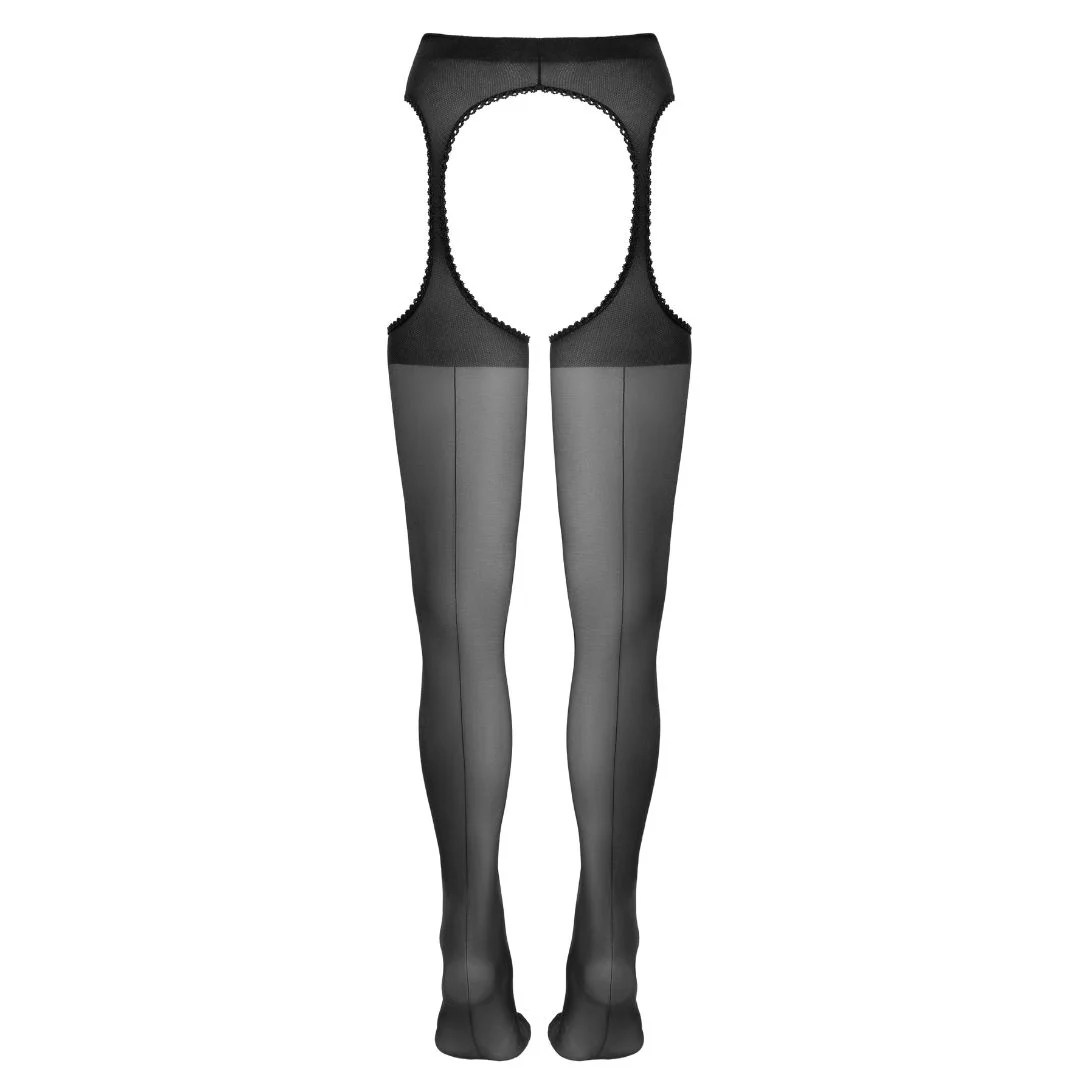 Straps-Strumpfhose mit Ziernaht hinten