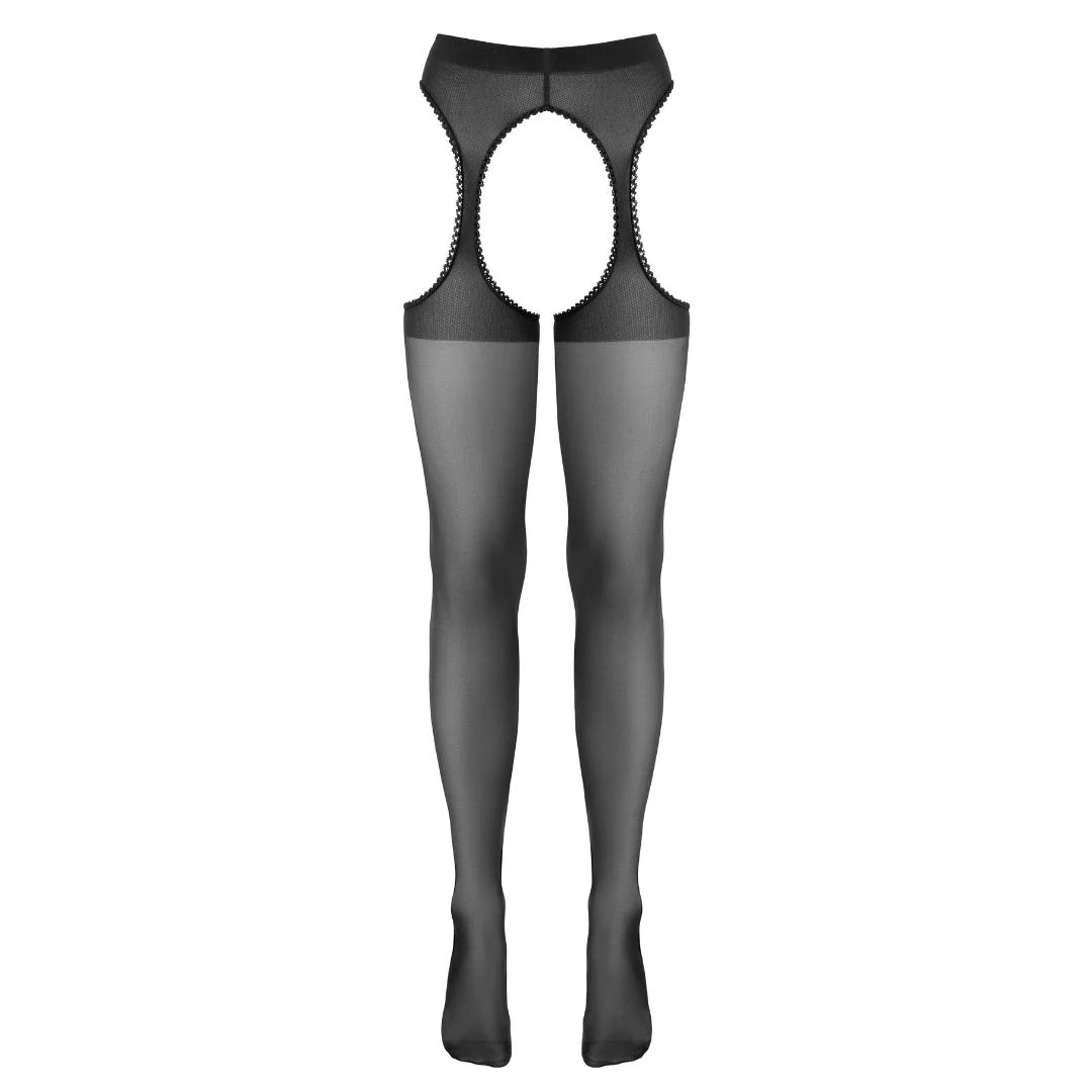 Straps-Strumpfhose mit Ziernaht hinten