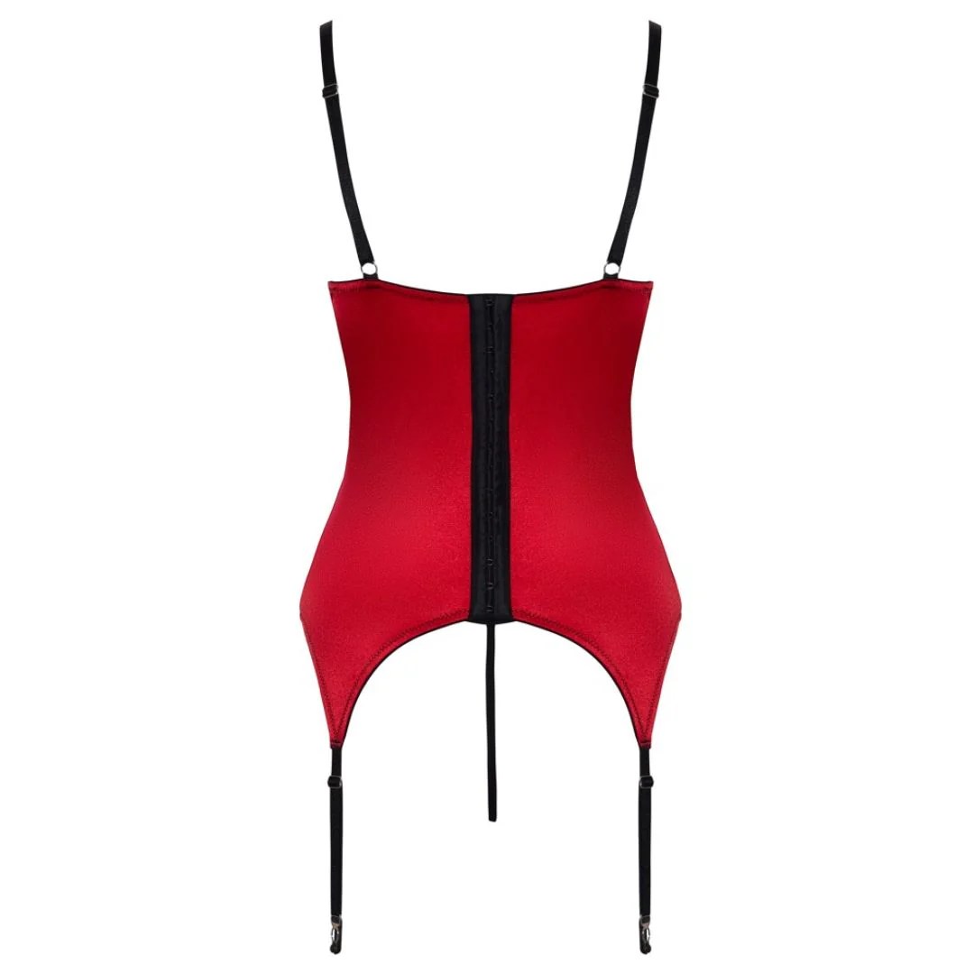Strapshemd plus String ouvert aus Stretch-Satin