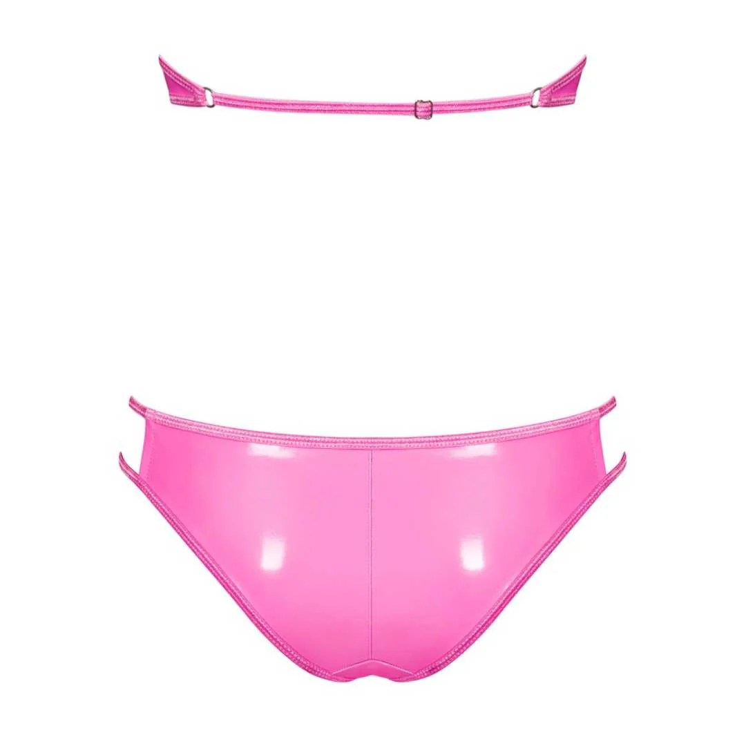 BH plus Slip „Lollypopy“ in Candy-Pink-Latexoptik