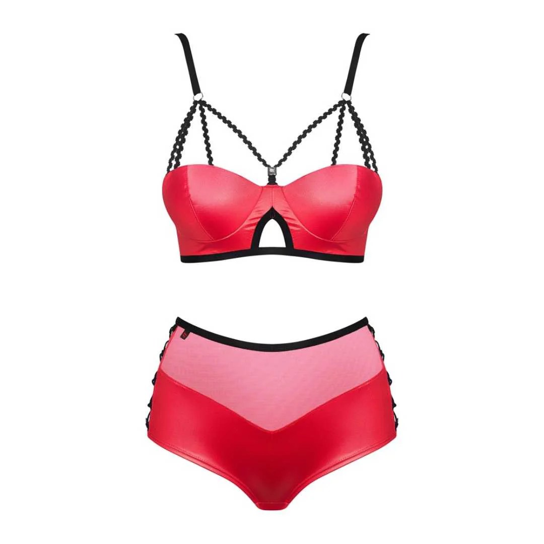 Bügel-BH und High Waist Slip im Wetlook