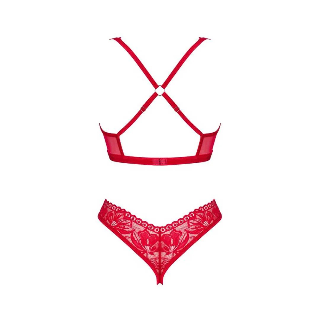 Hebe plus String „Lacelove“ aus roter Spitze
