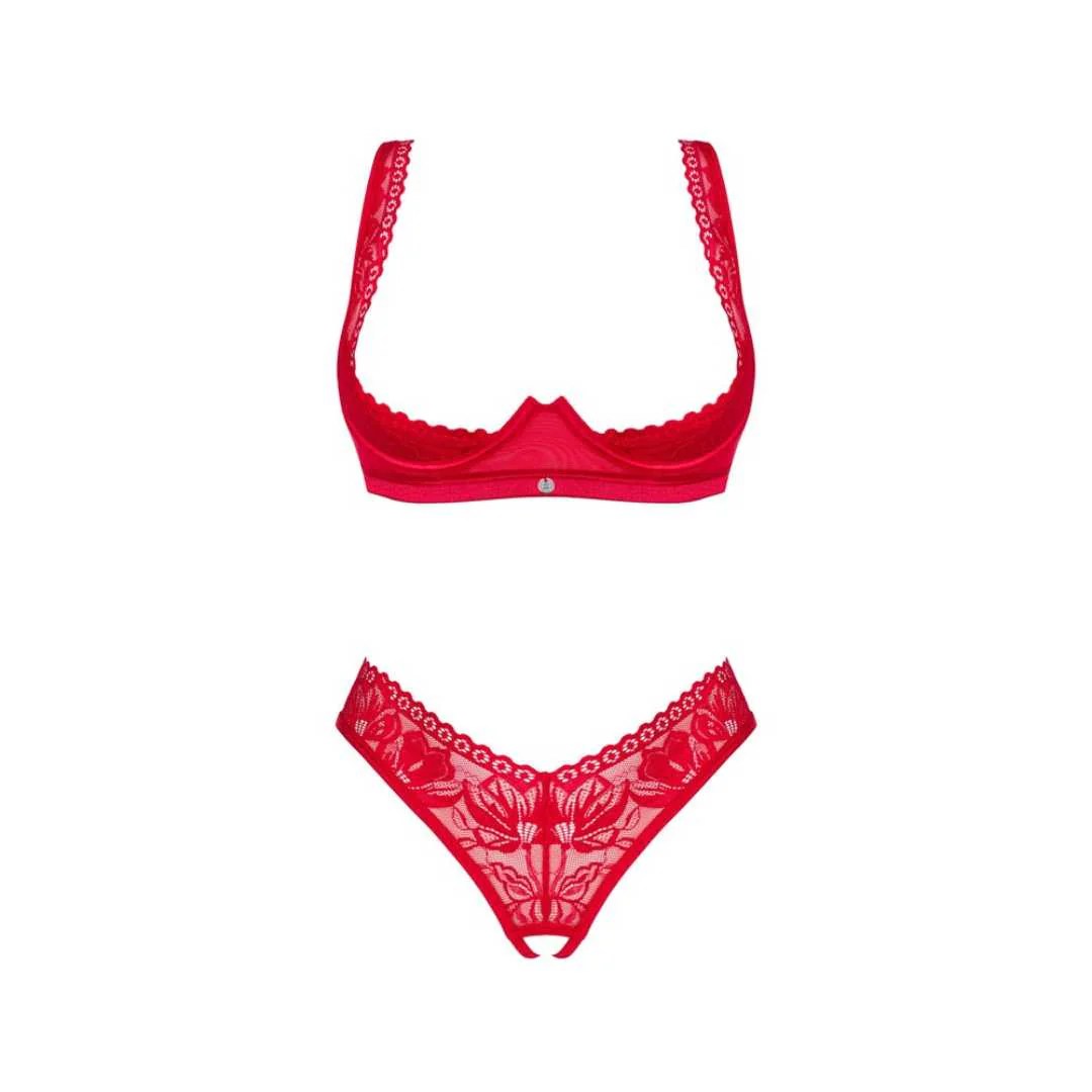 Hebe plus String „Lacelove“ aus roter Spitze