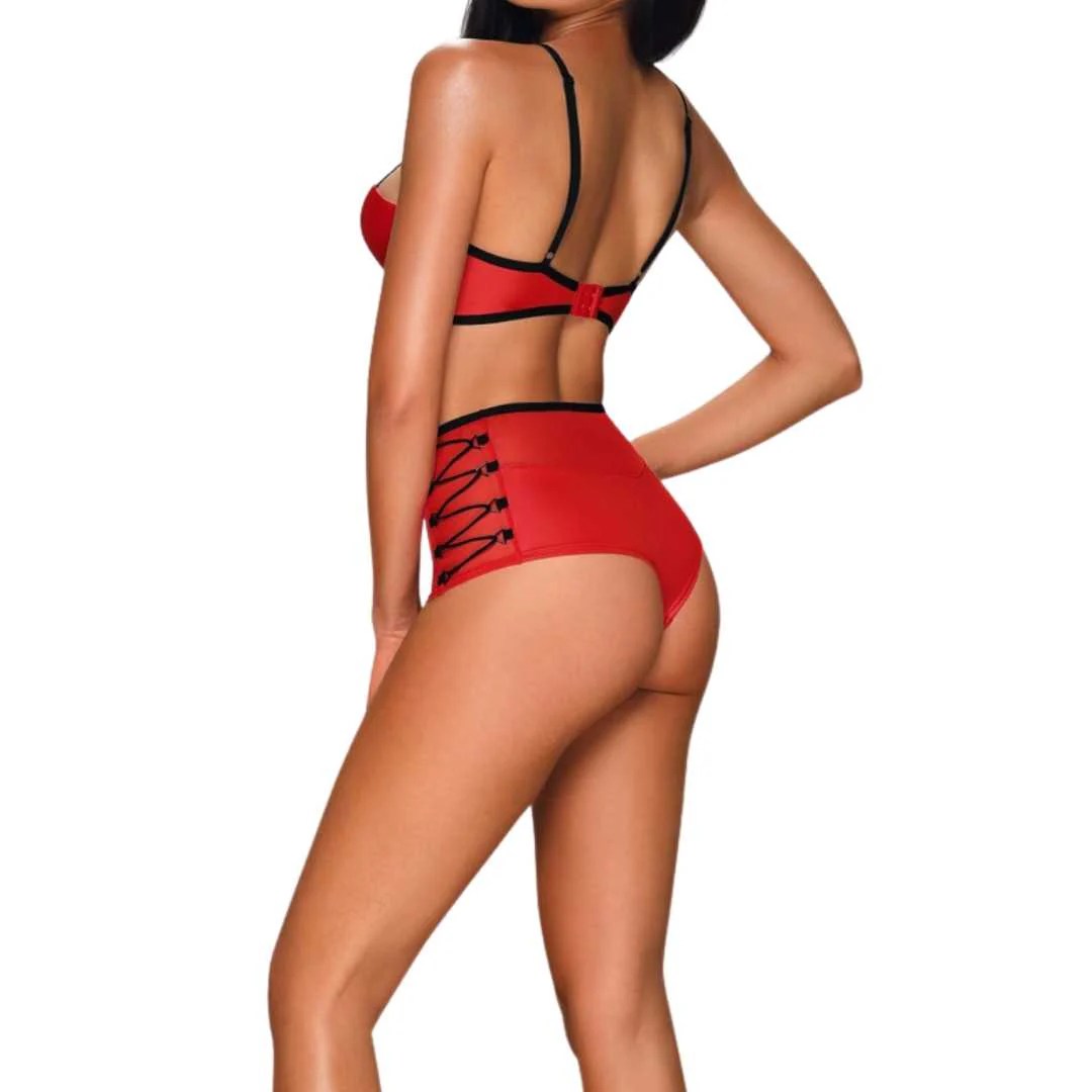 Bügel-BH und High Waist Slip im Wetlook