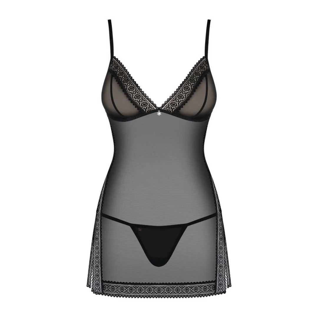 Negligé plus String mit Spitze