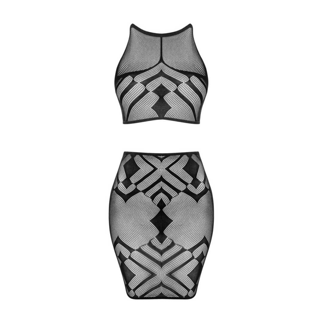 Oberteil und Rock im geometrischen Design