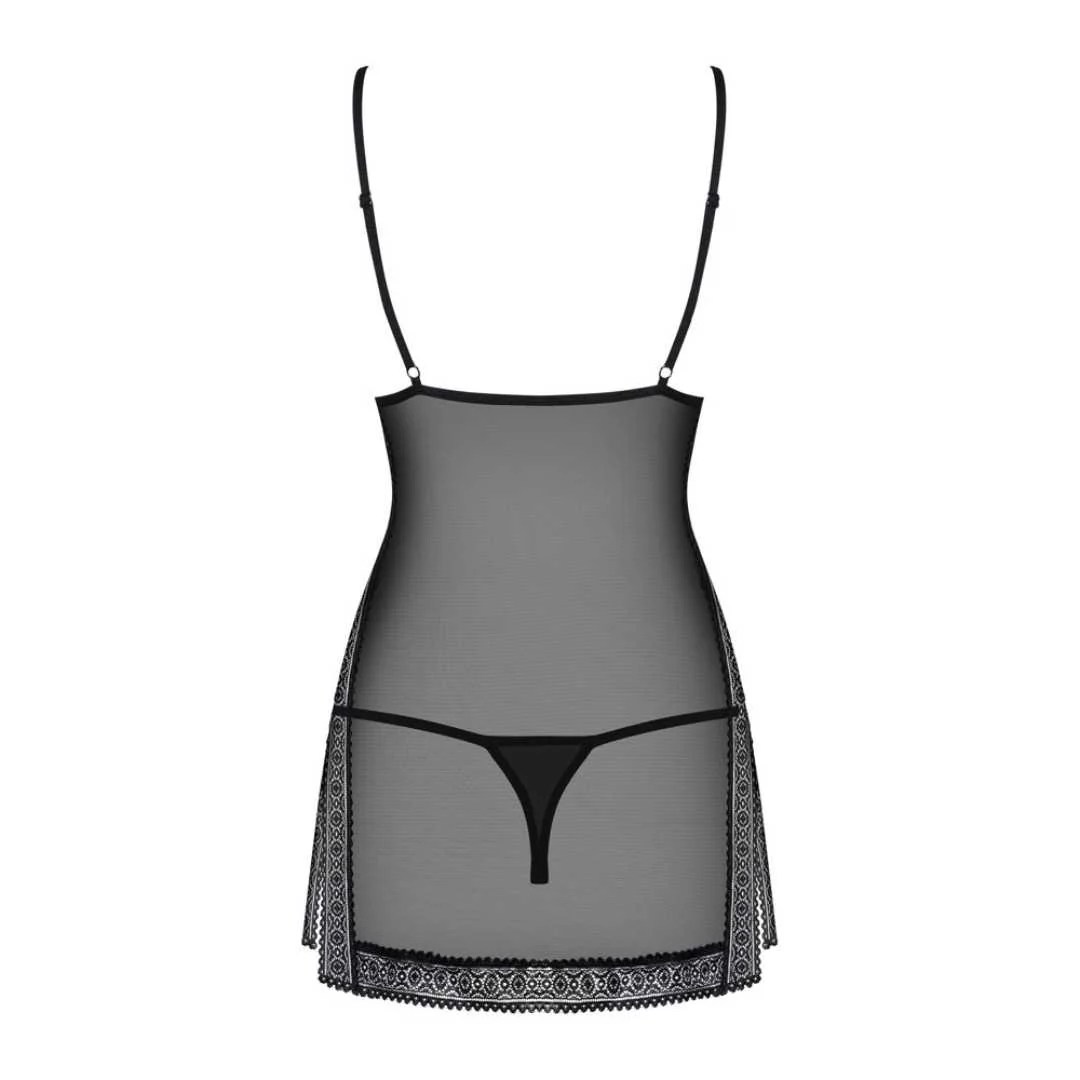 Negligé plus String mit Spitze
