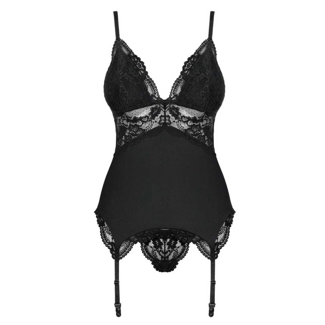 Strapshemd mit Spitze plus String