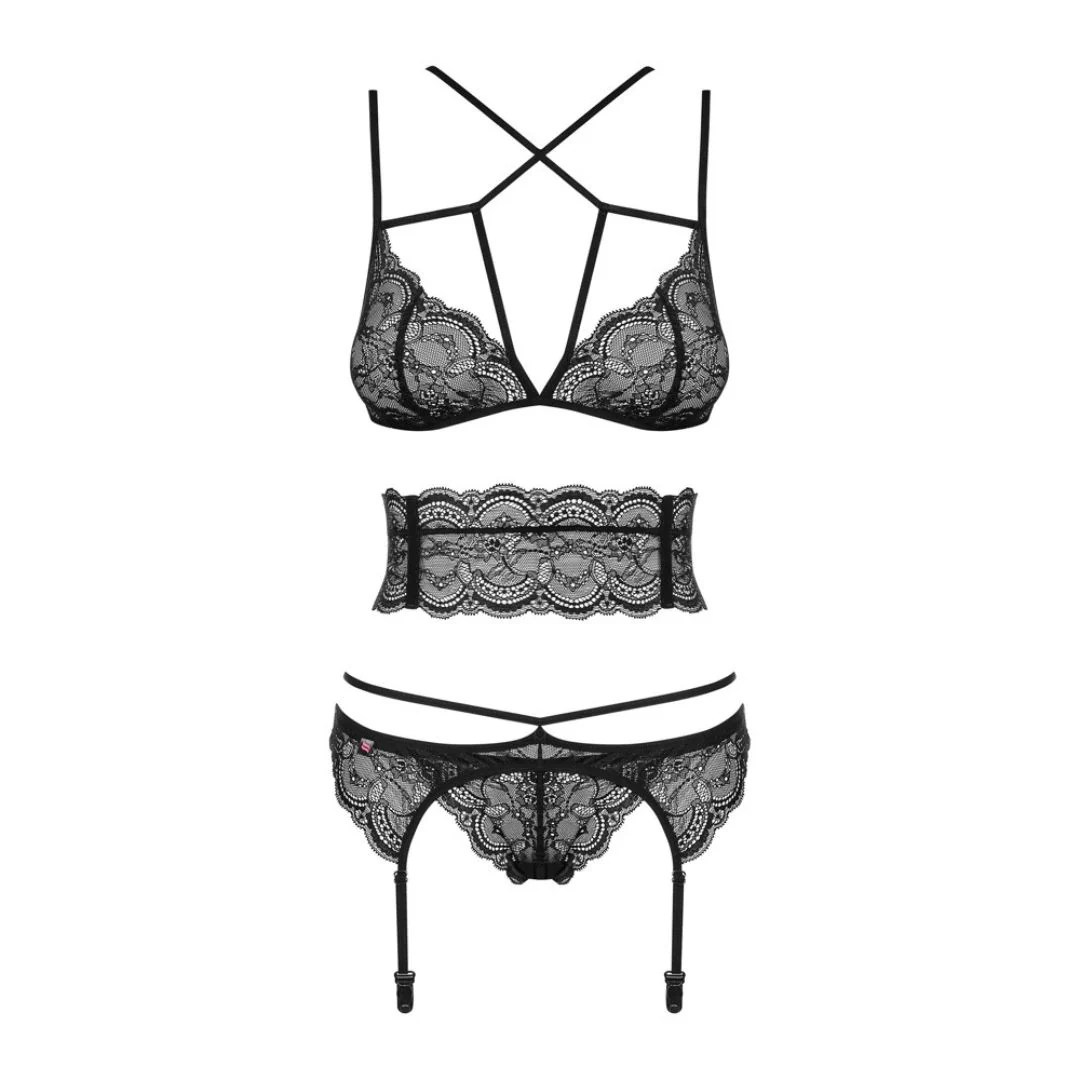 4-teiliges Straps-Set „Frivolla“ aus Spitze