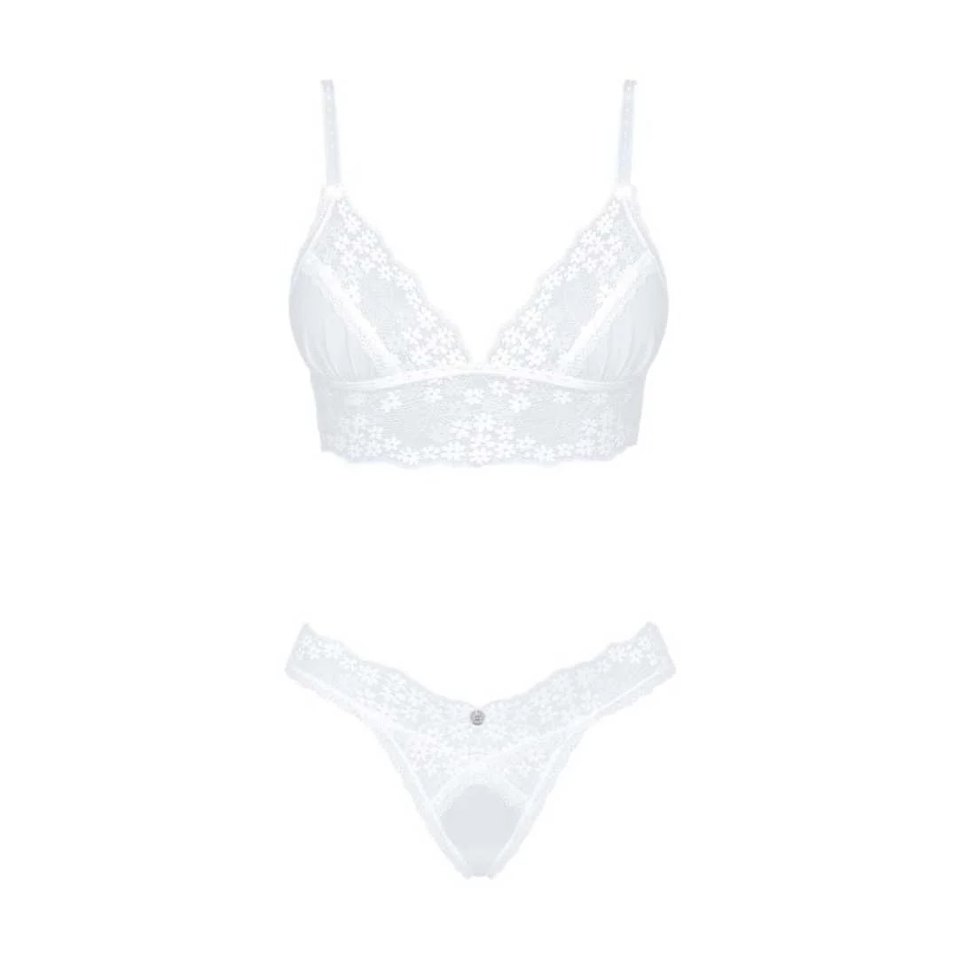 BH plus String „Heavenly“ aus Feinnetz und Blütenspitze