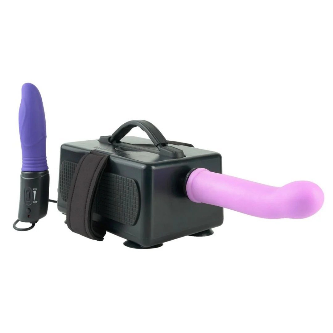 Sexmaschine „International Portable Sex Machine“ mit 2 Dildos plus Vibrator