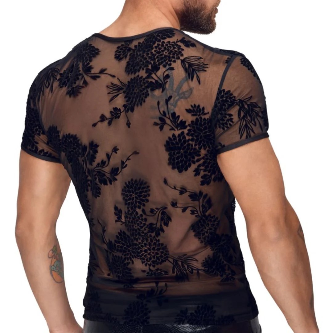 Shirt mit Paradies-Samtflockprint