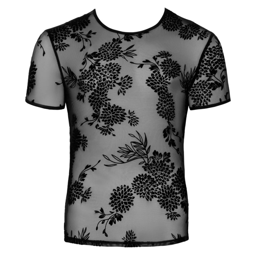 Shirt mit Paradies-Samtflockprint