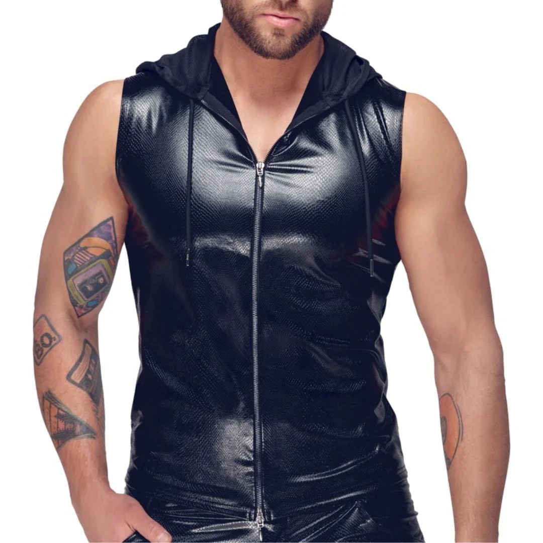 Shirt in Schlangenhaut-Optik mit Kapuze