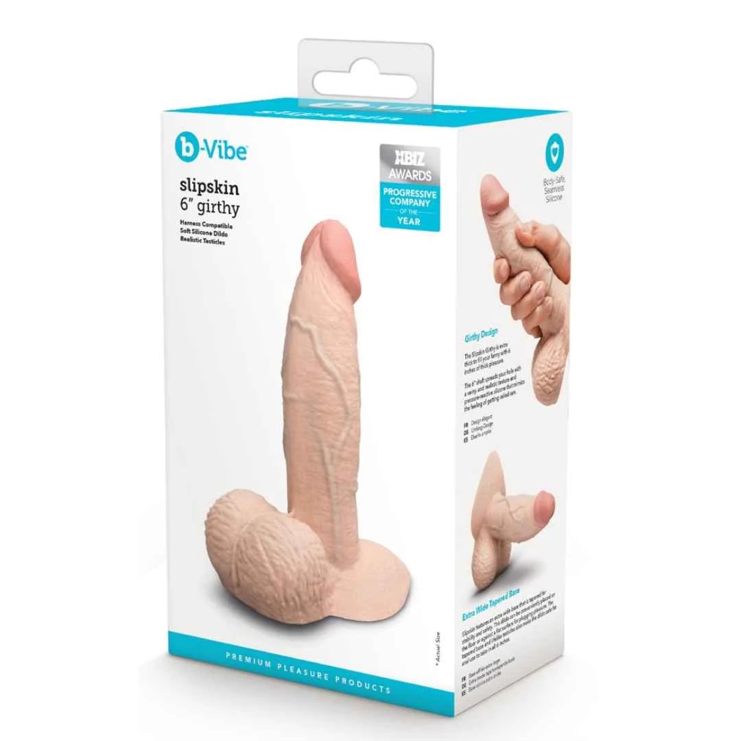 Naturdildo "Slipskin Girthy" mit Hoden