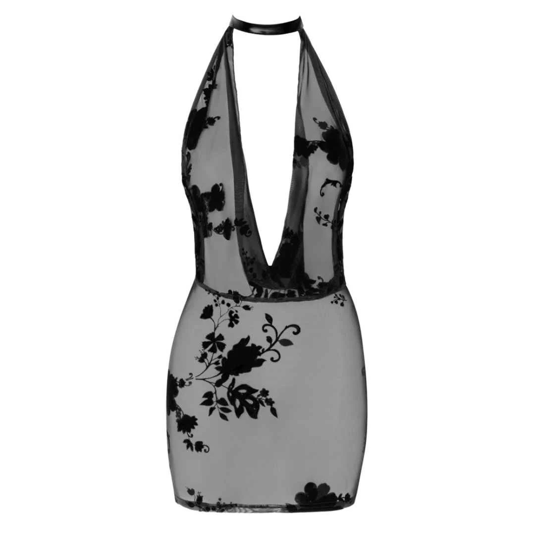 Transparentes Neckholder-Minikleid