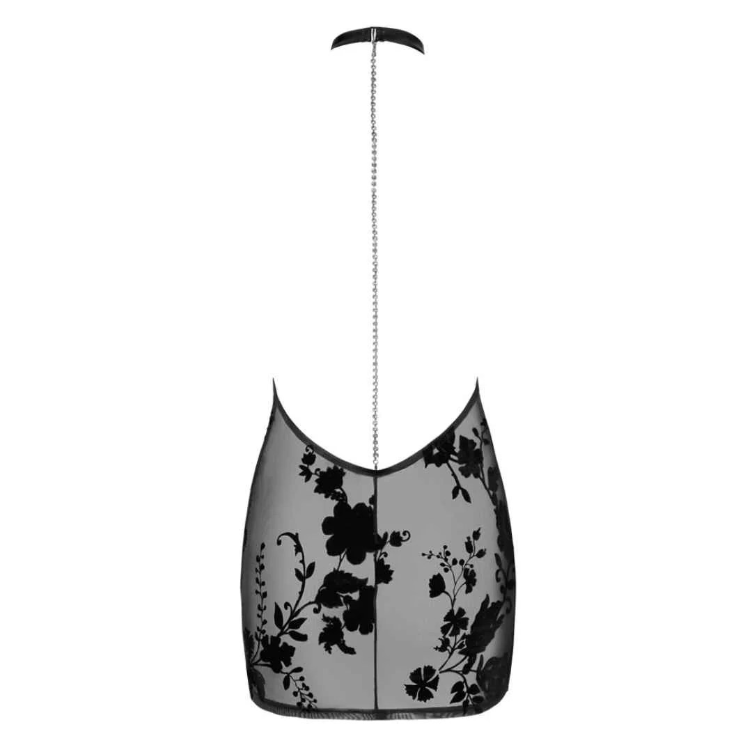 Transparentes Neckholder-Minikleid