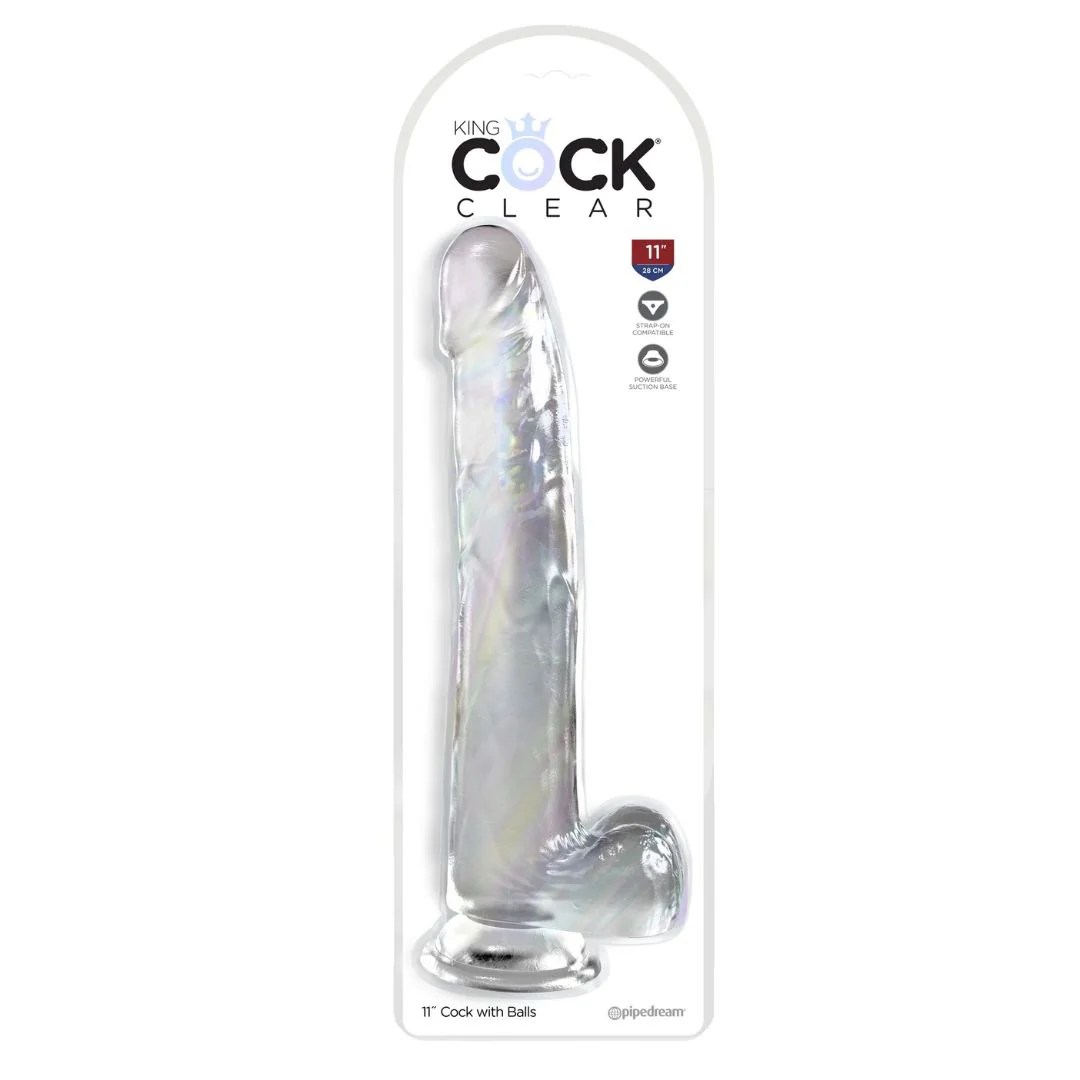 Naturdildo „11“-Cock with Balls“ mit Saugfuß