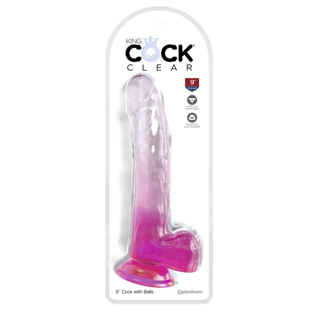 Naturdildo „9“-Cock with Balls“ mit Saugfuß