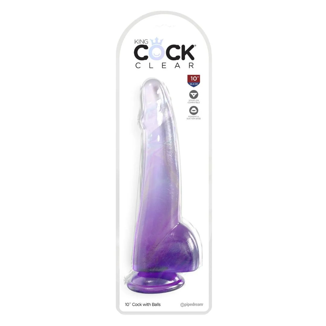Naturdildo „10“-Cock with Balls“ mit Saugfuß