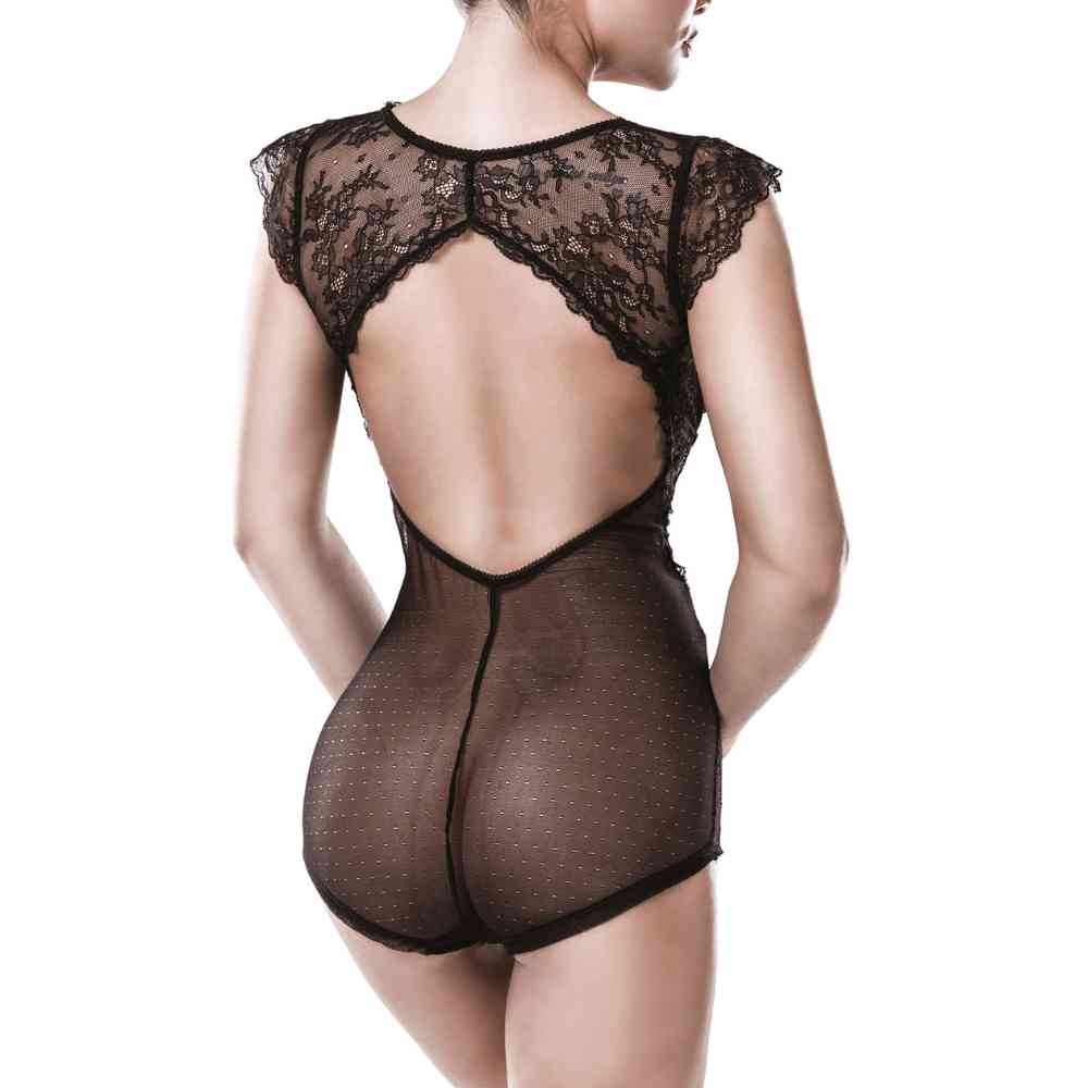 V-Body aus floraler Spitze
