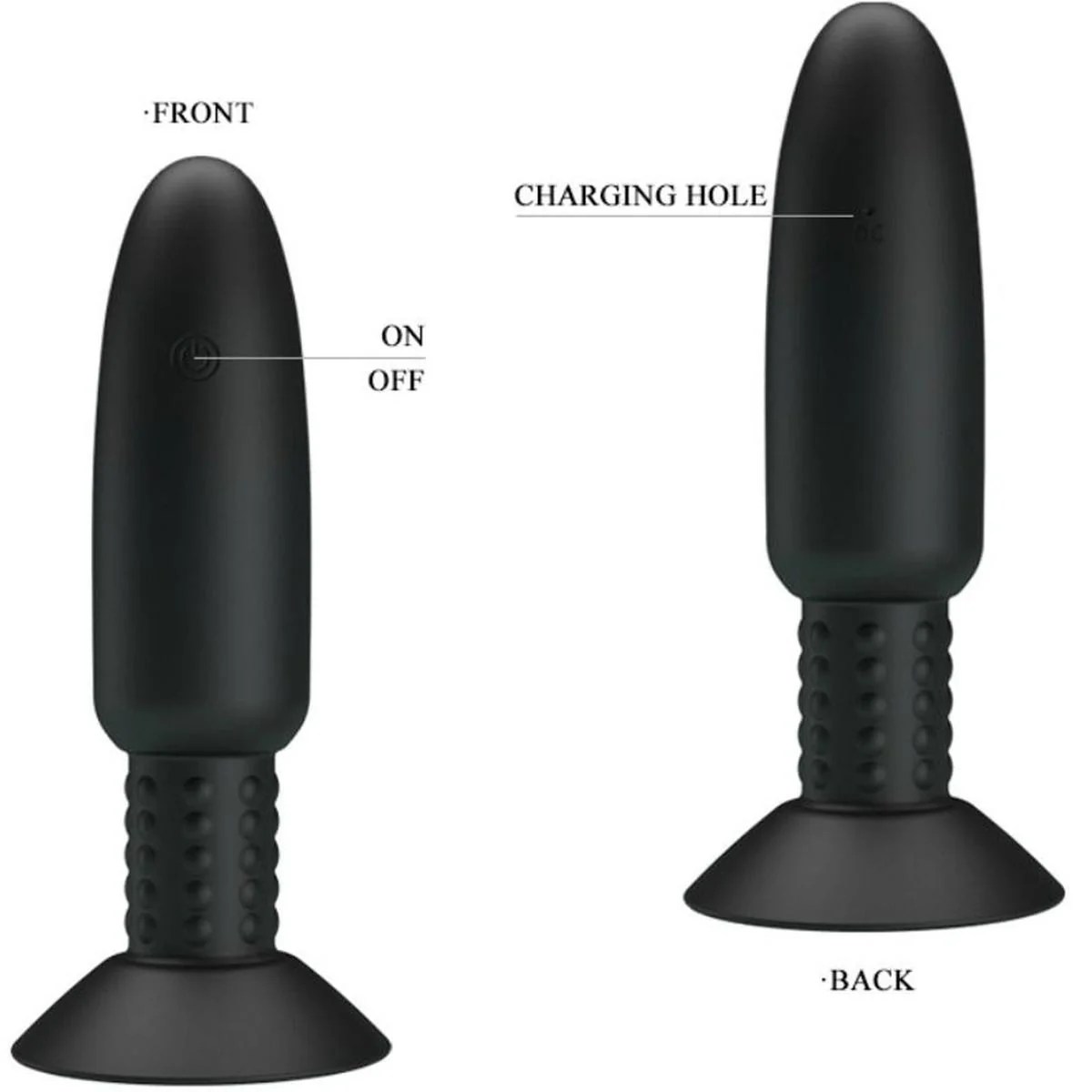 Analplug mit Vibration und Drehfunktion