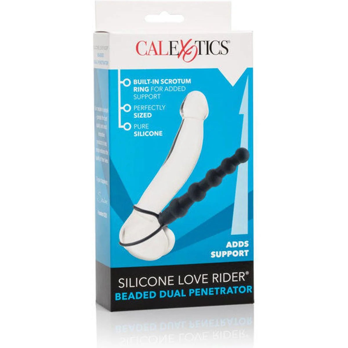 Analvibrator ”Lover Rider: Beaded Dual Penetrator” mit Penis- und Hodenring