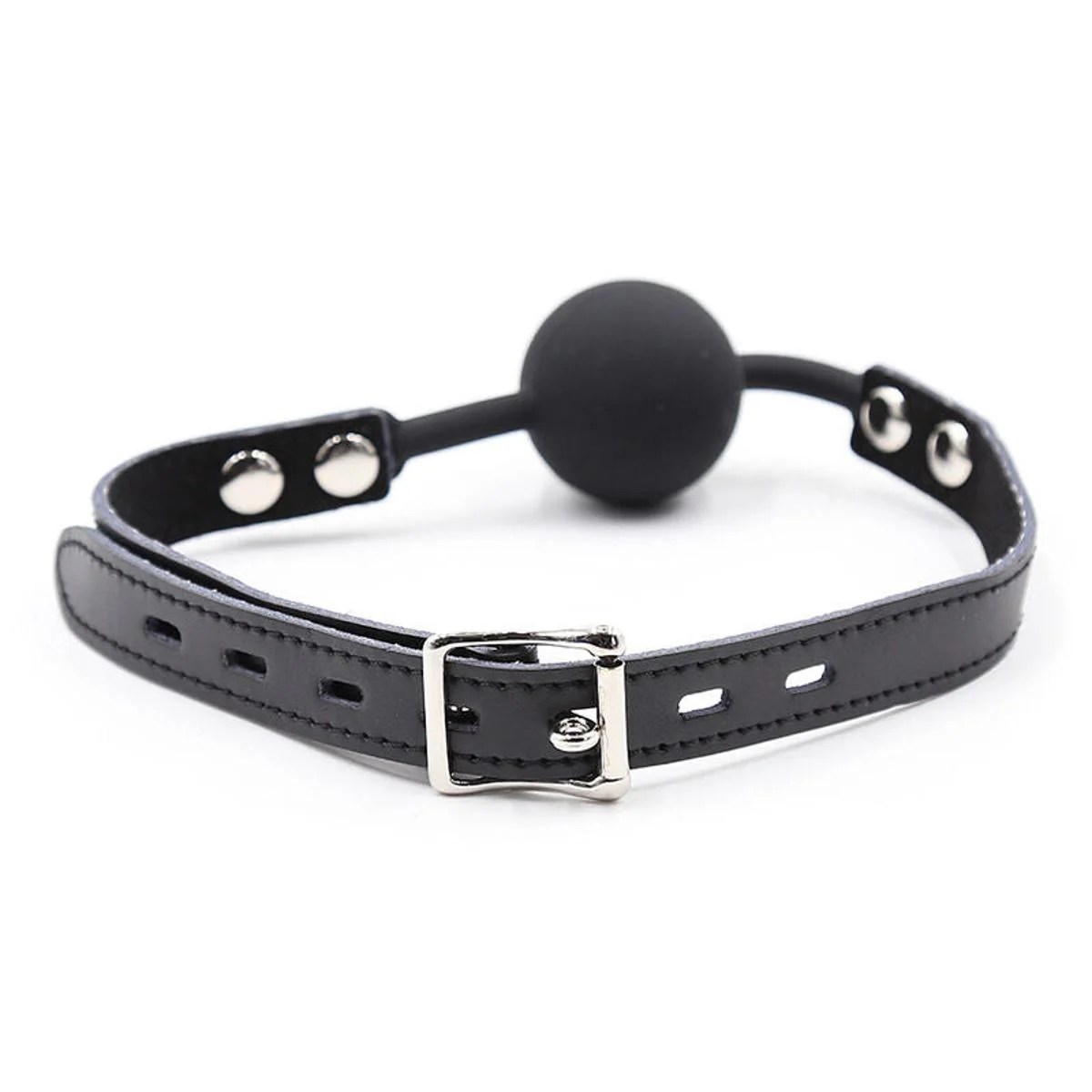 Silikon-Ballknebel mit Leder-Riemen