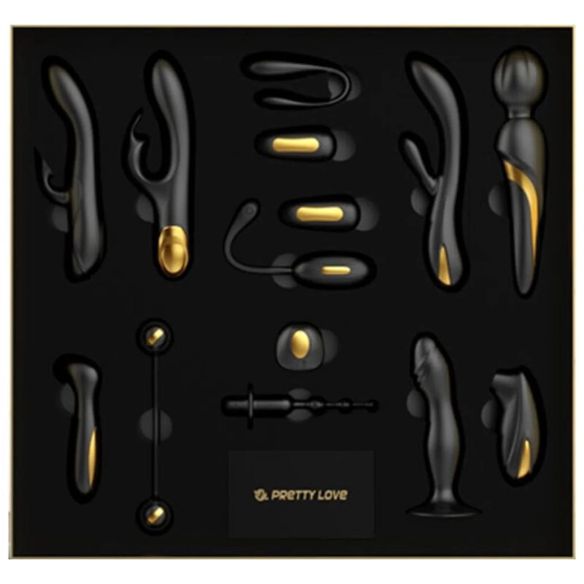 Sextoy-Kit "Black & Gold: Queen%27s Luxury Kit", 12-teilig