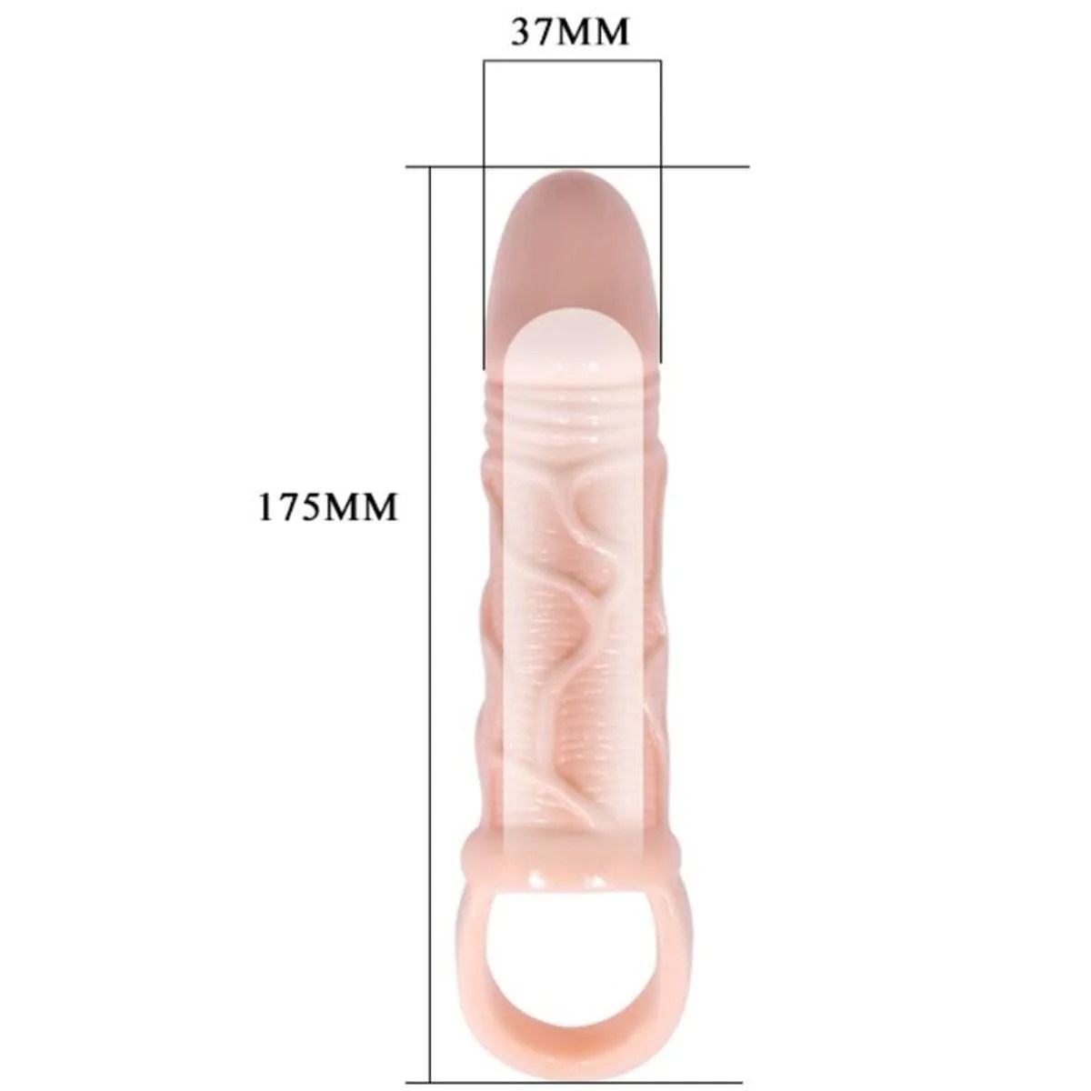 Silikon Penishülle mit Hodenriemen 13,5cm