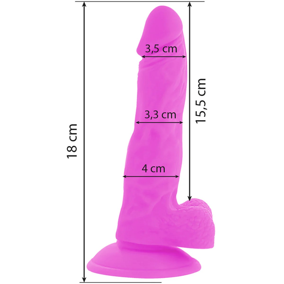 Realistischer Dildo mit Hoden und Vibration