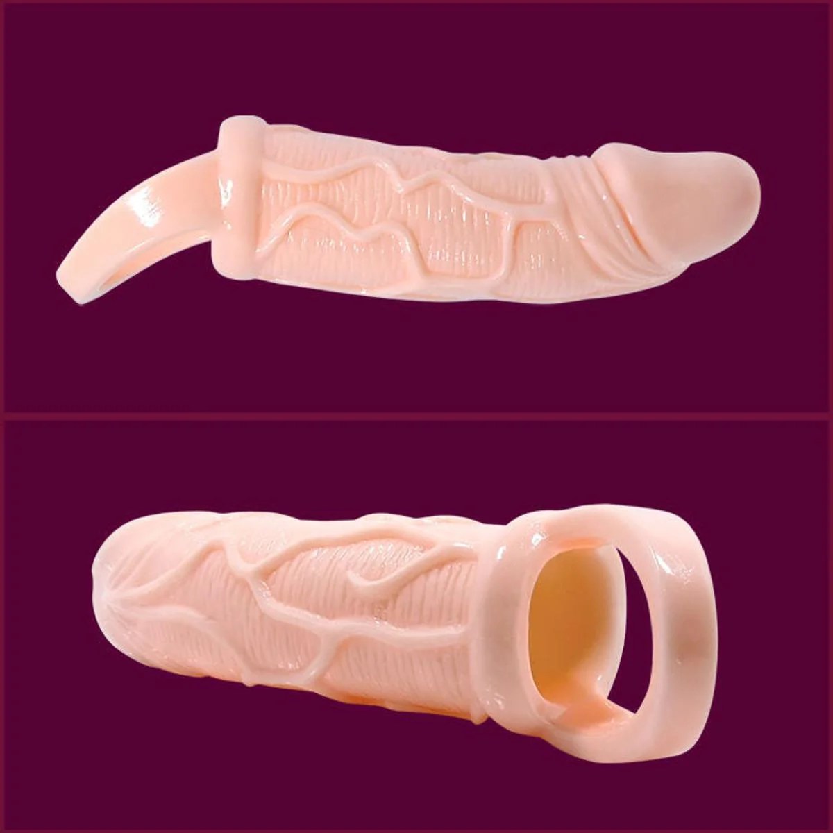Penishülle mit Vibration und Hodenriemen